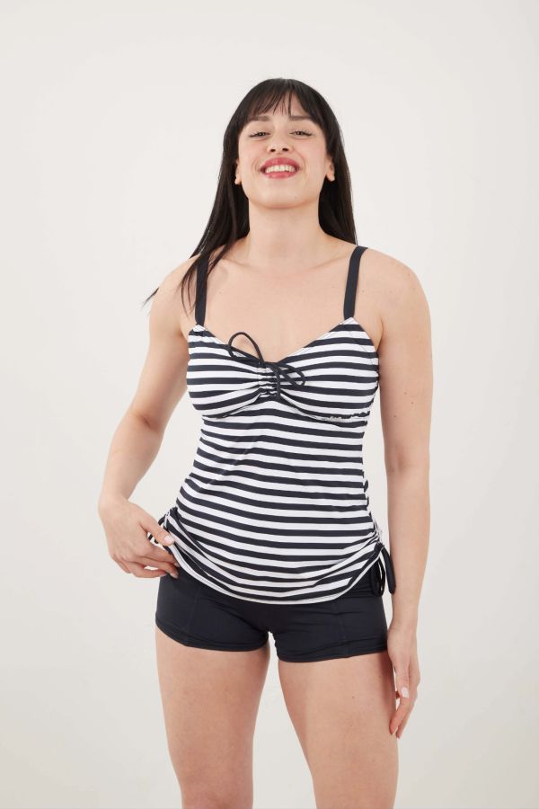 MAILLOT TOP ET SHORT RAYE MARIN