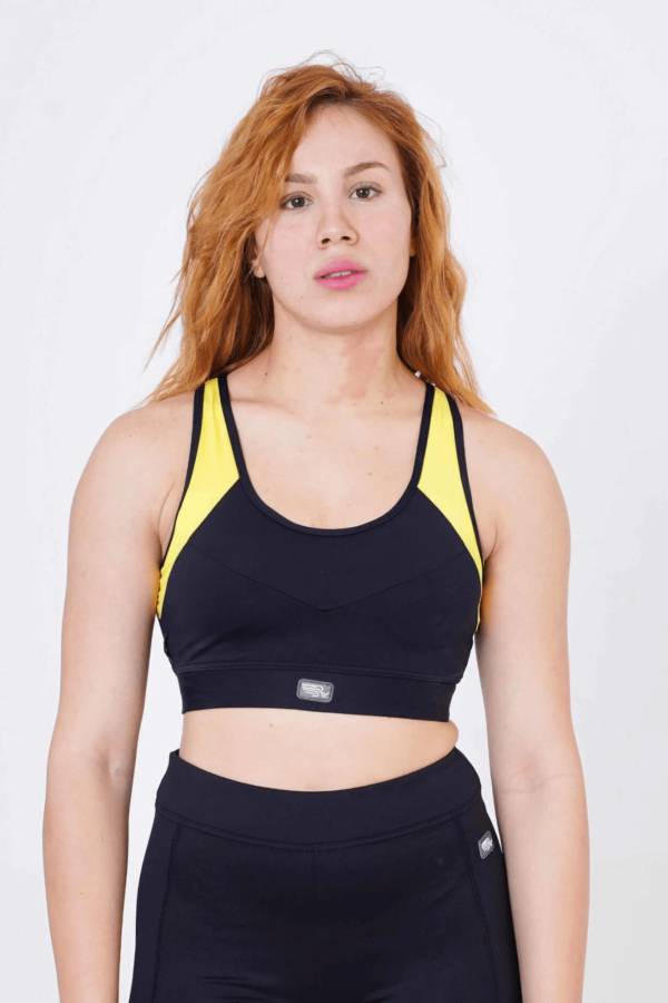 Brassière courte jaune