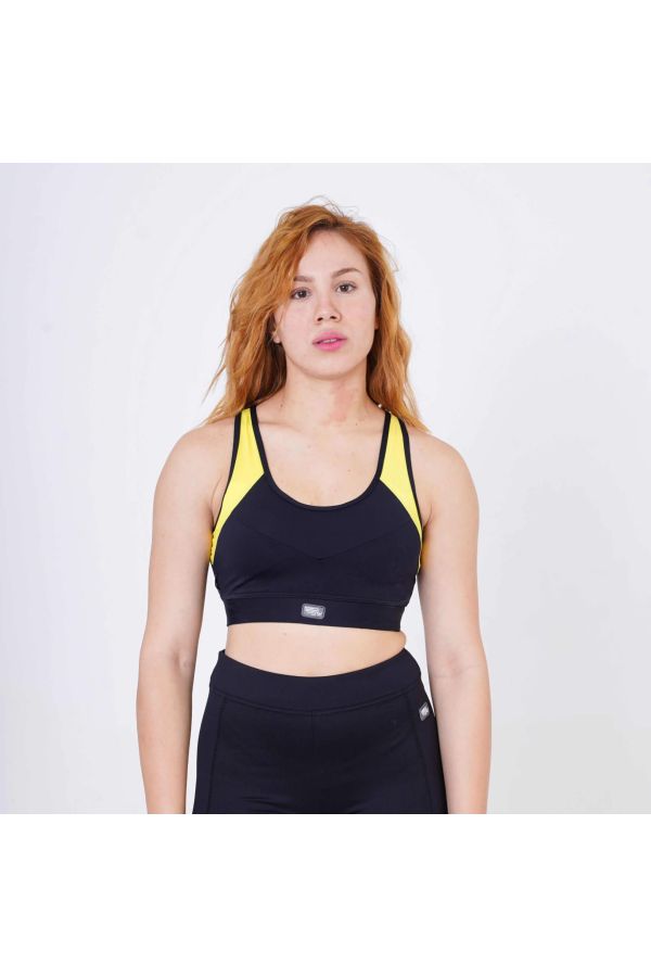 Brassière courte jaune