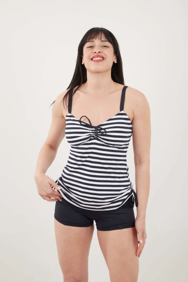 MAILLOT TOP ET SHORT RAYE MARIN